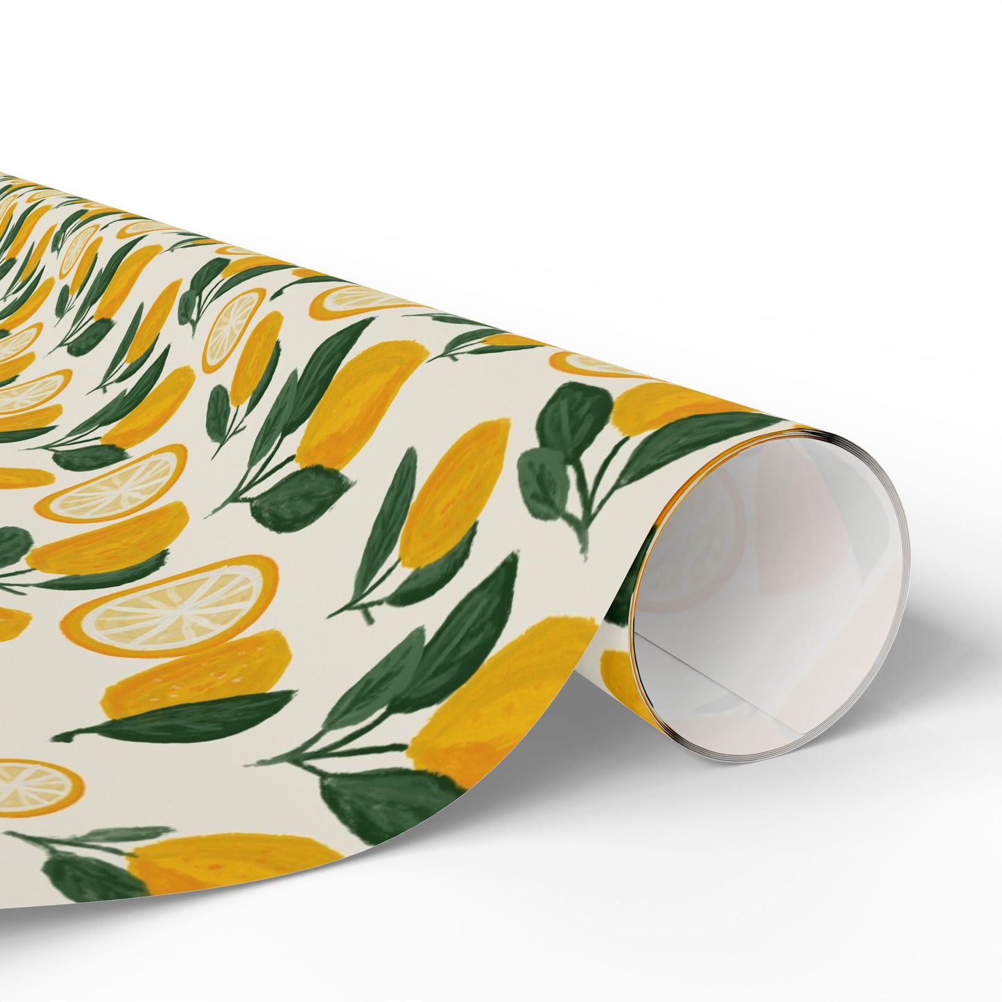 Lemon Pattern Wrapping Paper — Citrus Gift Wrap Roll