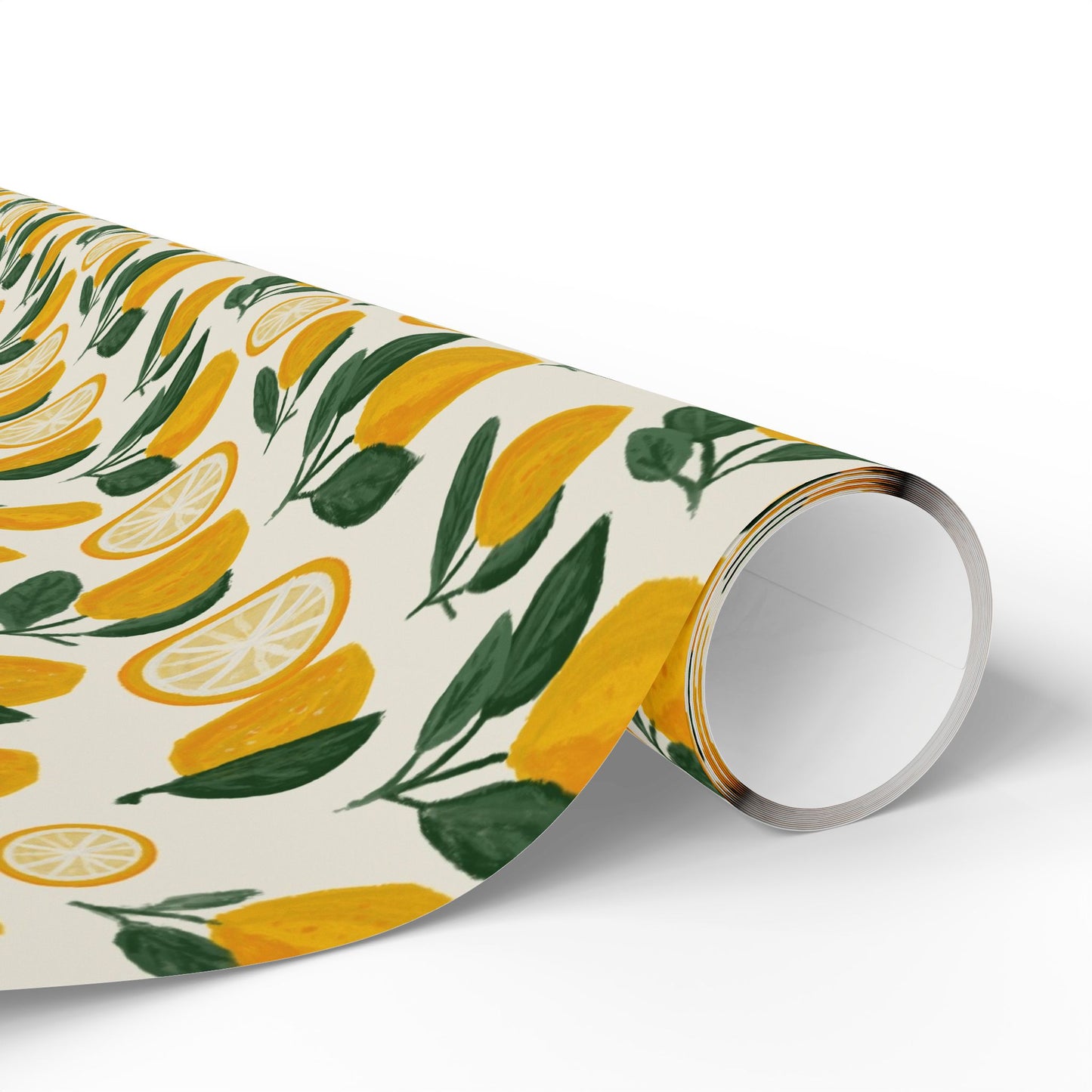 Lemon Pattern Wrapping Paper — Citrus Gift Wrap Roll