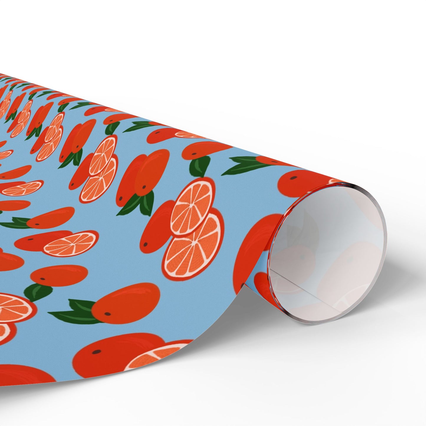 Citrus Orchard Wrapping Paper Roll — Orange Fruit Pattern Gift Wrap