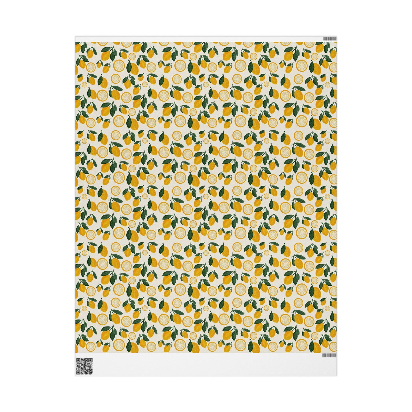 Lemon Pattern Wrapping Paper — Citrus Gift Wrap Roll