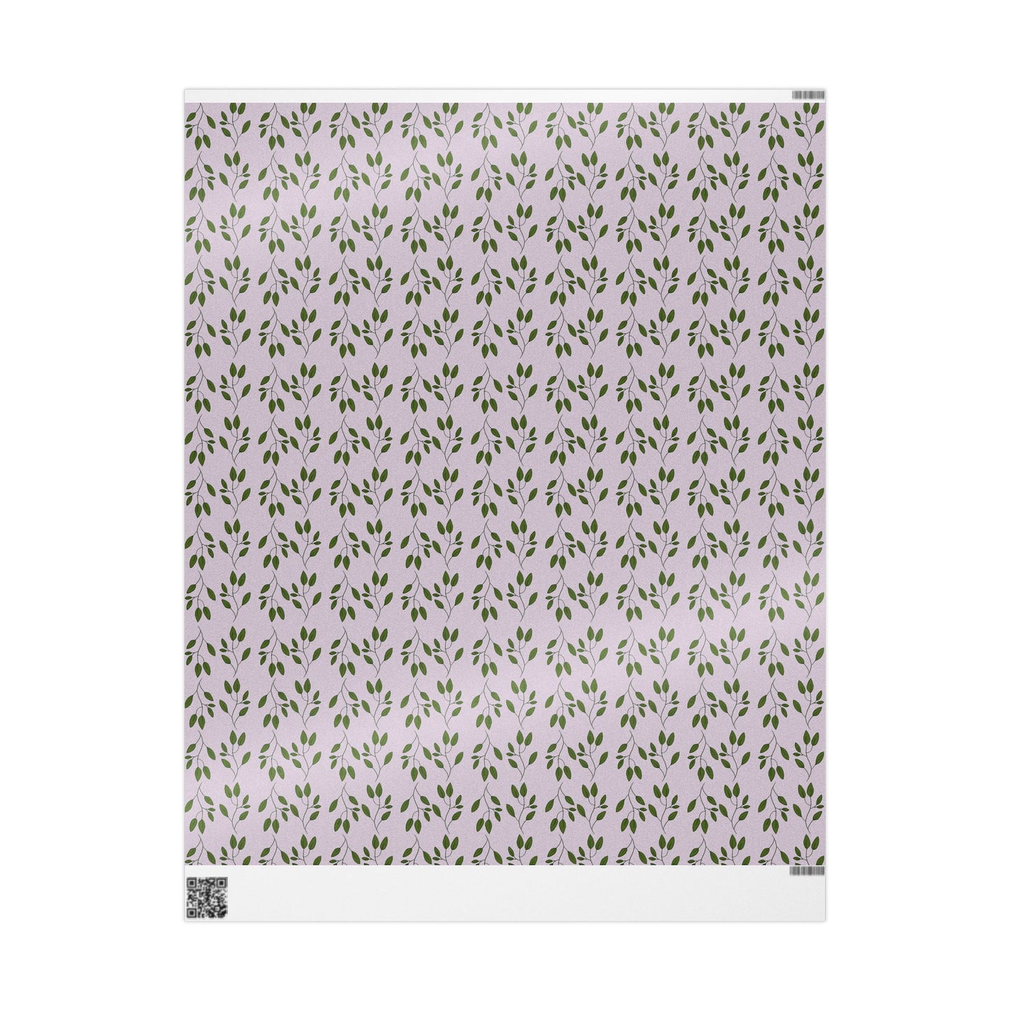 Botanical Lavender Wrapping Paper Roll — Olive Leaf Pattern Gift Wrap
