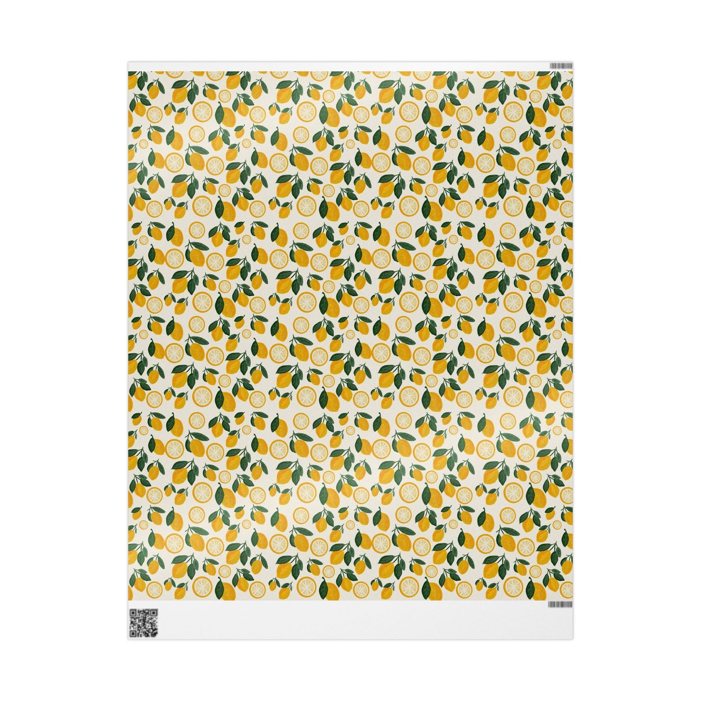 Lemon Pattern Wrapping Paper — Citrus Gift Wrap Roll