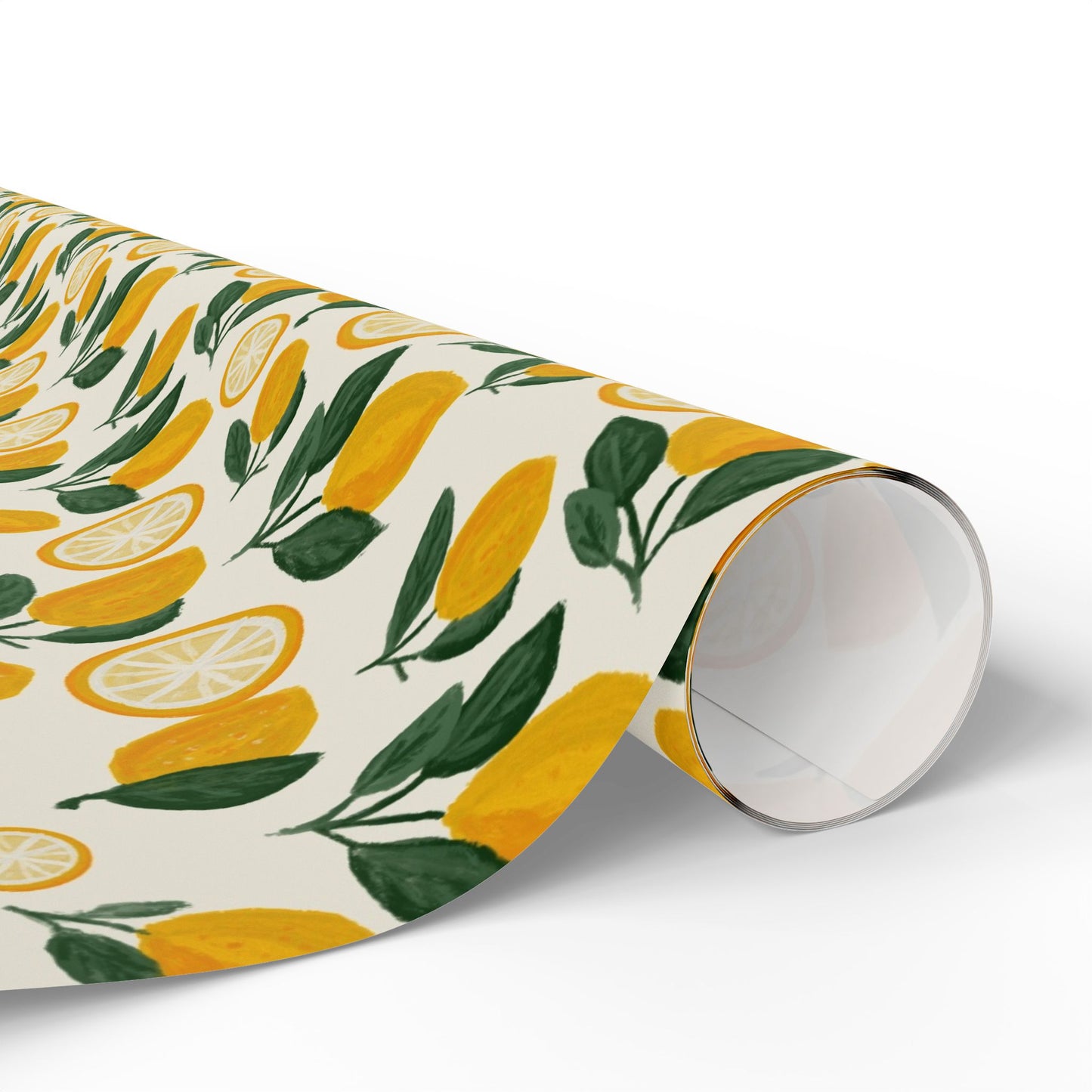 Lemon Pattern Wrapping Paper — Citrus Gift Wrap Roll