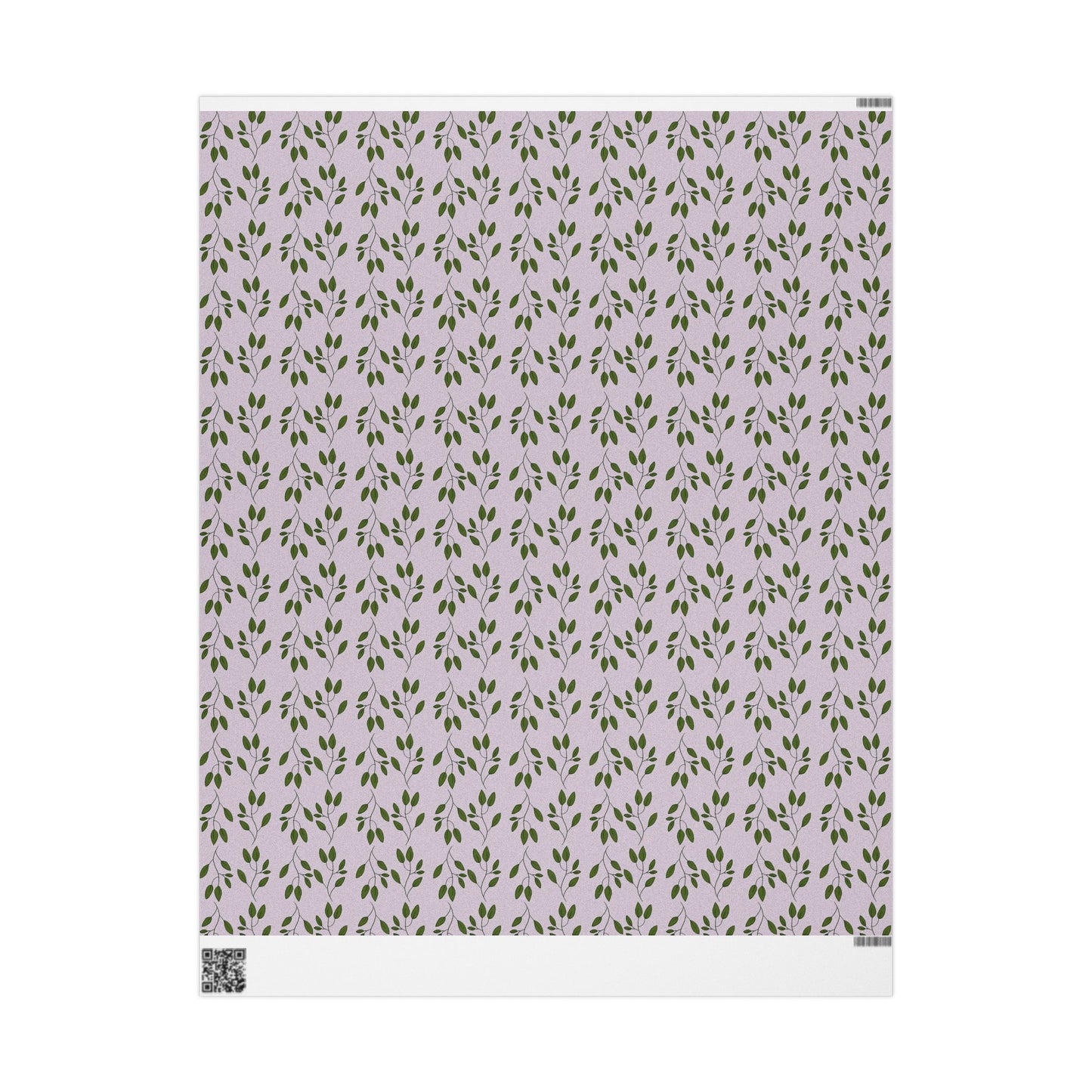 Botanical Lavender Wrapping Paper Roll — Olive Leaf Pattern Gift Wrap