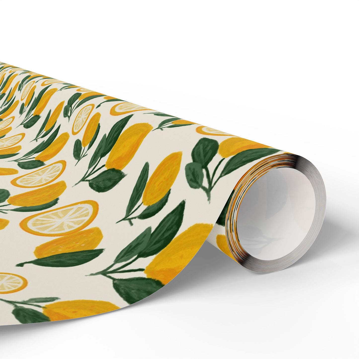 Lemon Pattern Wrapping Paper — Citrus Gift Wrap Roll