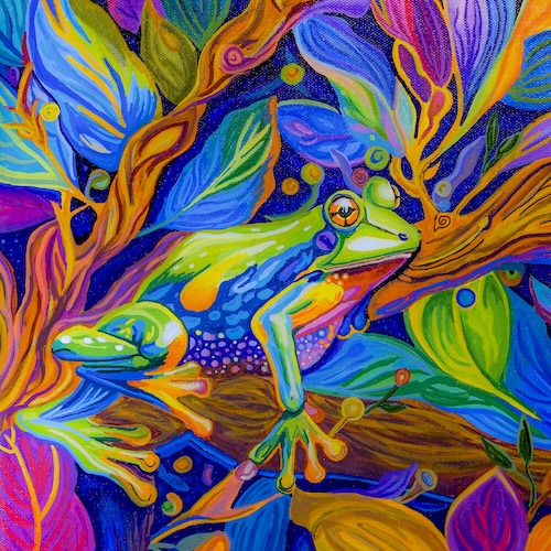 Bold colorful wall art by Danielle Cowdrey - vibrant art prints and rainbow animal art