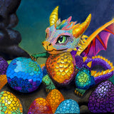 Dragon Mischief - colorful psychedelic art print by Danielle Cowdrey - bold art print by Danielle Cowdrey