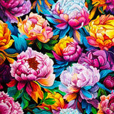 Neon Peonies Museum Quality Art Print