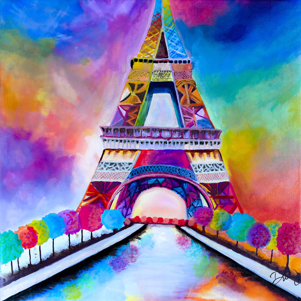 Parisian Prism - colorful psychedelic art print by Danielle Cowdrey - colorful wall art print by Danielle Cowdrey