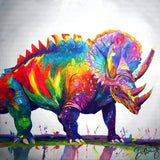 Quadceratops - original psychedelic art by Danielle Cowdrey - bold art print by Danielle Cowdrey