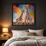 Rainbow Safari Framed Canvas