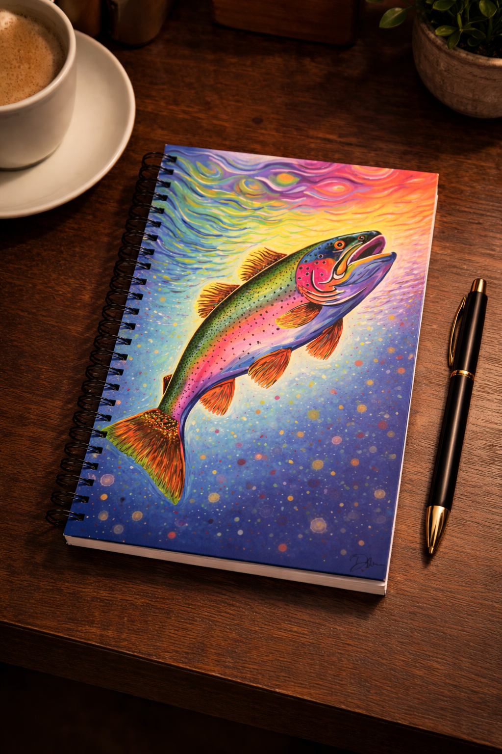 Taste the Rainbow Spiral notebook - colorful wall art print by Danielle Cowdrey