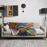 Wooly Mammoth Wrap Blanket - bold art print by Danielle Cowdrey