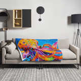 Neon Depths Wrap Blanket - bold art print by Danielle Cowdrey