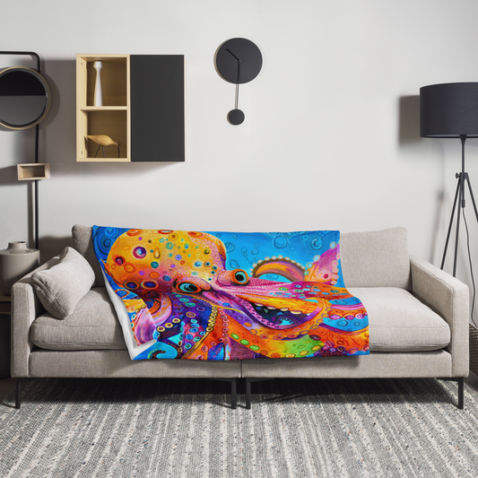 Neon Depths Wrap Blanket