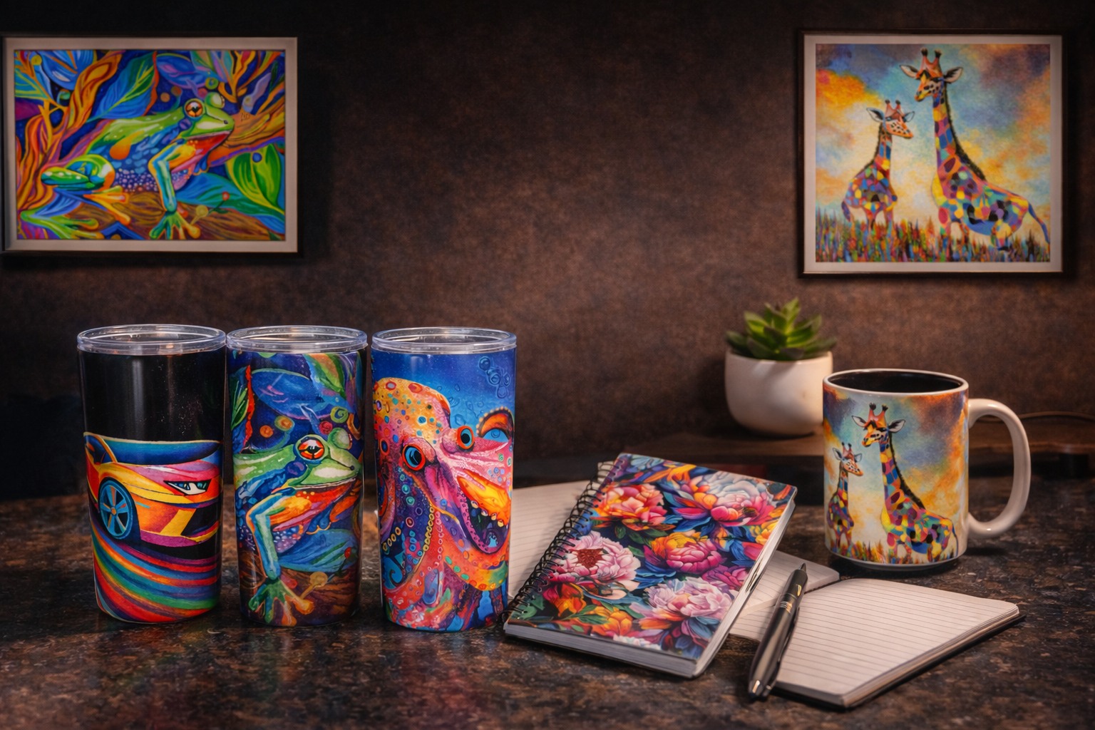 Best-selling colorful wall art and bold art prints by Danielle Cowdrey